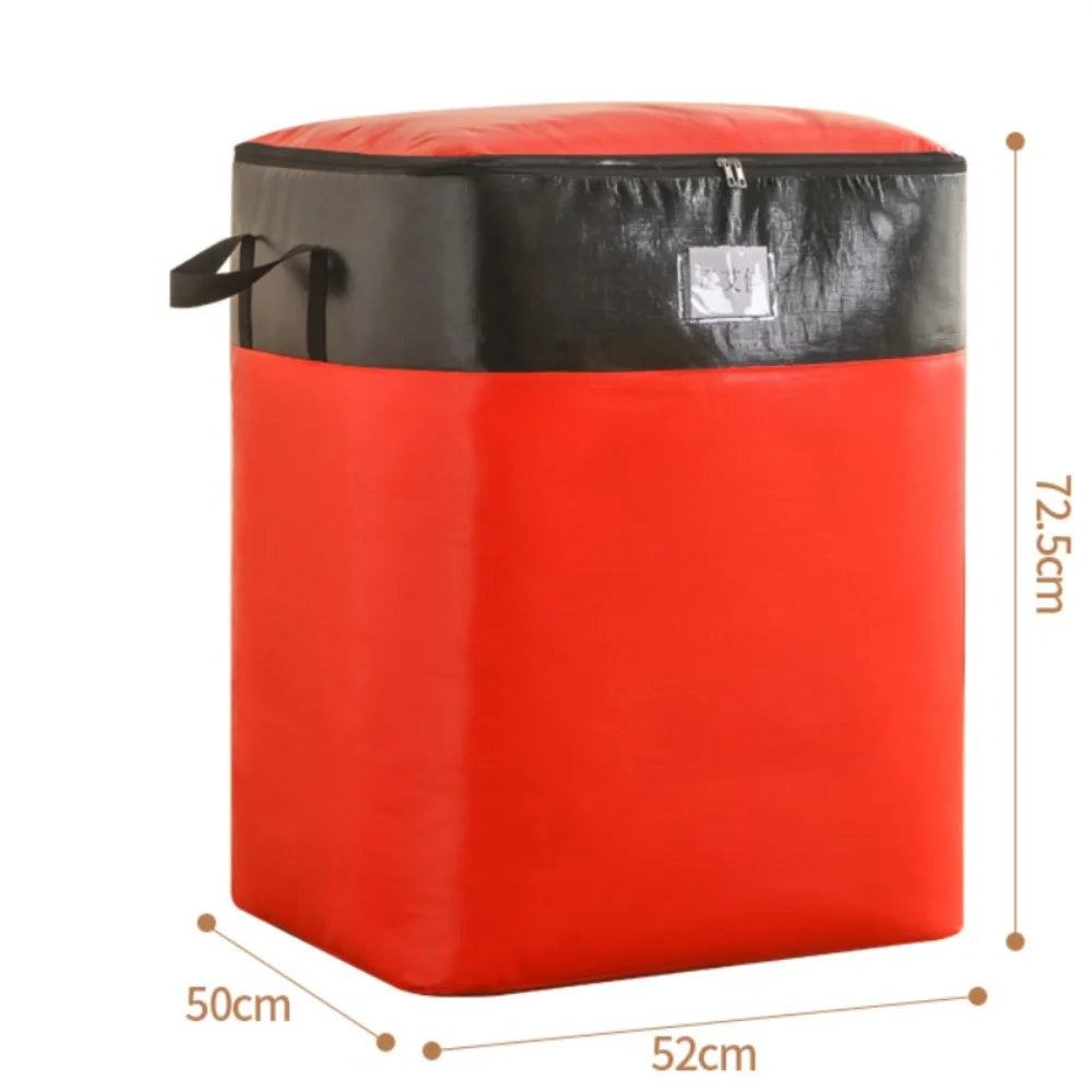 Large Capacity Moving Package Bag Durable Multifunctional Luggage Packing Bag Dustproof Moisture-proof Clothes Quilt Storage Bag Quake Red XXL