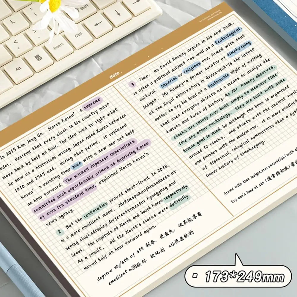 20Sheets/Book Simplicity B5 B5 Notebook Horizontal Tearable Writing Memo Pads Legal Pad Students Quake