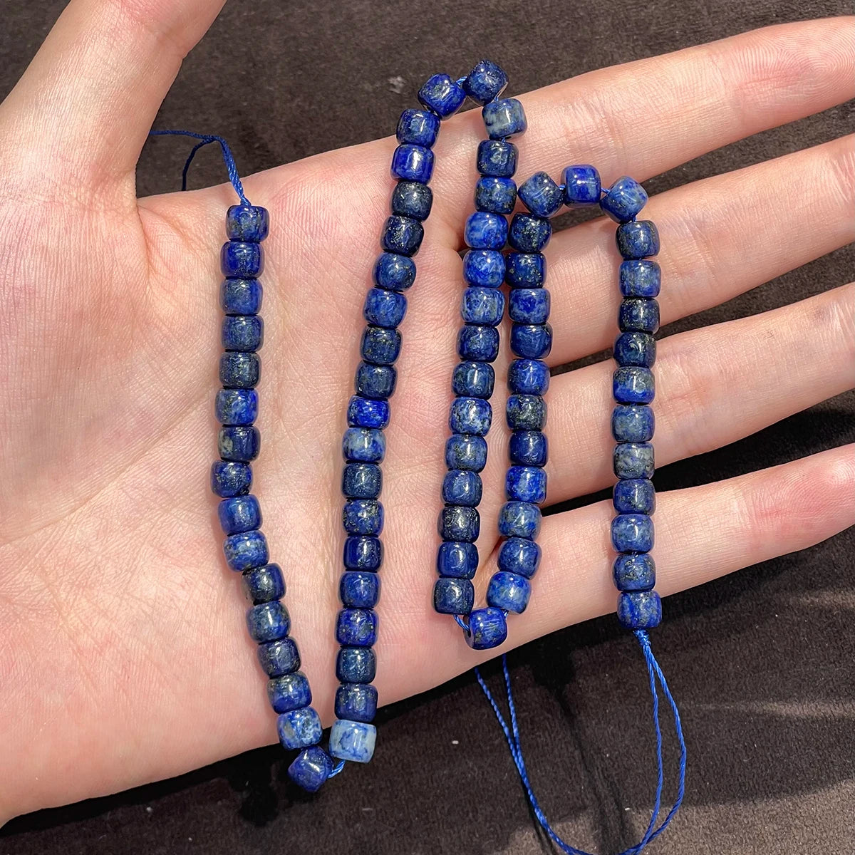 Natural Stone Turquoise/Blue-Veins Stone Isolation Beads 5x6mm For Jewelry Making DIY Necklace Bracelet Chain Accessory Quake Lapis lazuli 5x6mm