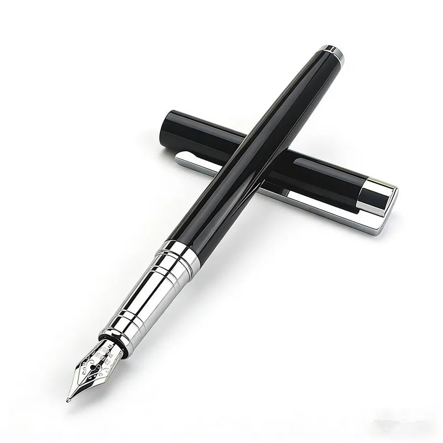 Jinhao 126 Metal Fountain Pen Silver Carved Business Signature Pen for Office Writing Quake 126-0.5MM