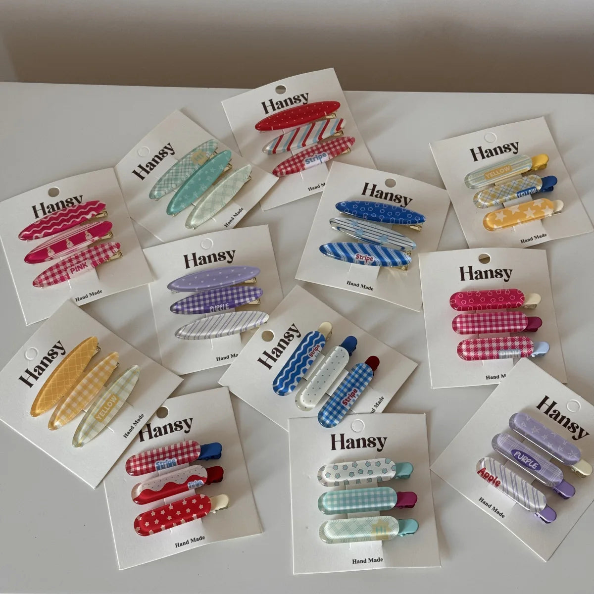 3pcs/bag Dopamine Colorful Jelly Hair Clips Sweet Cute Plaid Floral Patterns Bangs Clips Duckbill Clips Hair Styling Accessories Quake