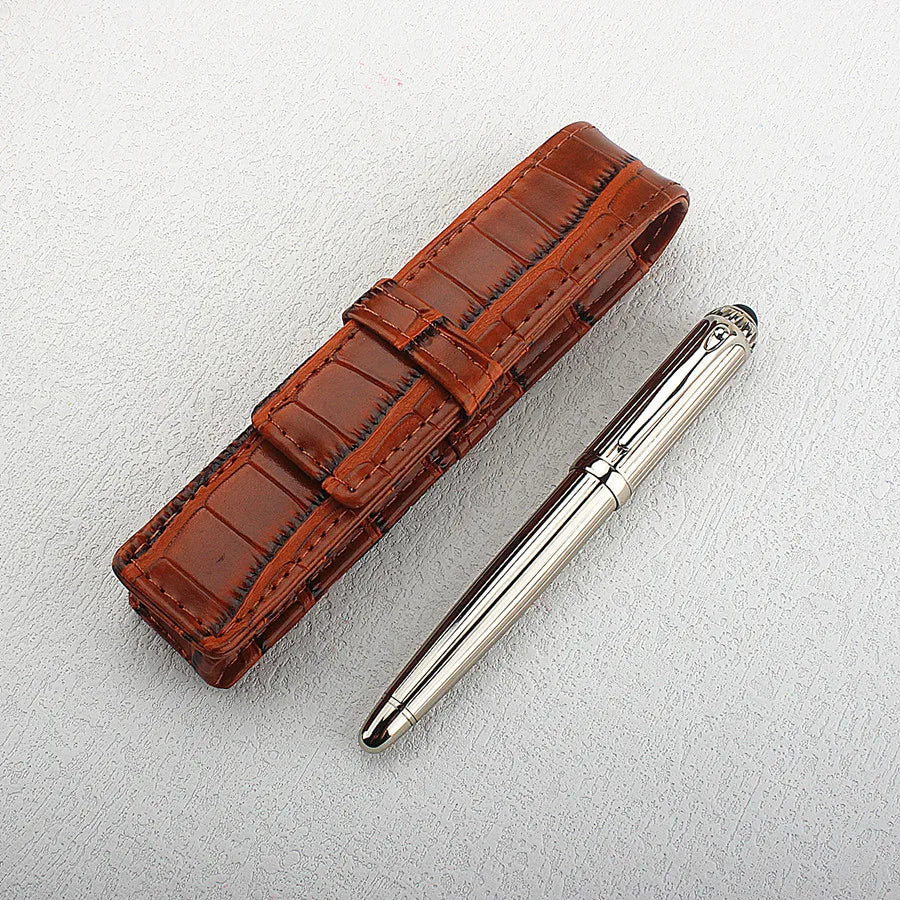 Luxury Big Barrel Rollerball Pen with Silver Clip Smooth Writing for Business Gift (Blue Ink) PK Jinhao 159 Quake