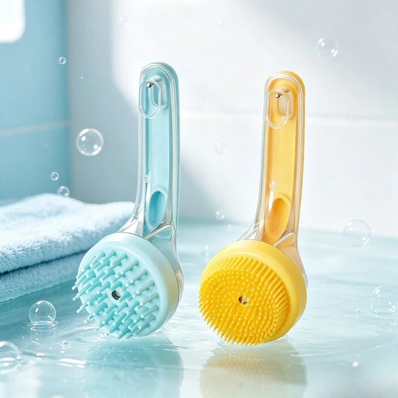Multifunctional Liquid-filled Pet Bath Scrubber Massage Brush Cat Dog Grooming Comb Pet Shower Cleaning and Grooming Tool Quake
