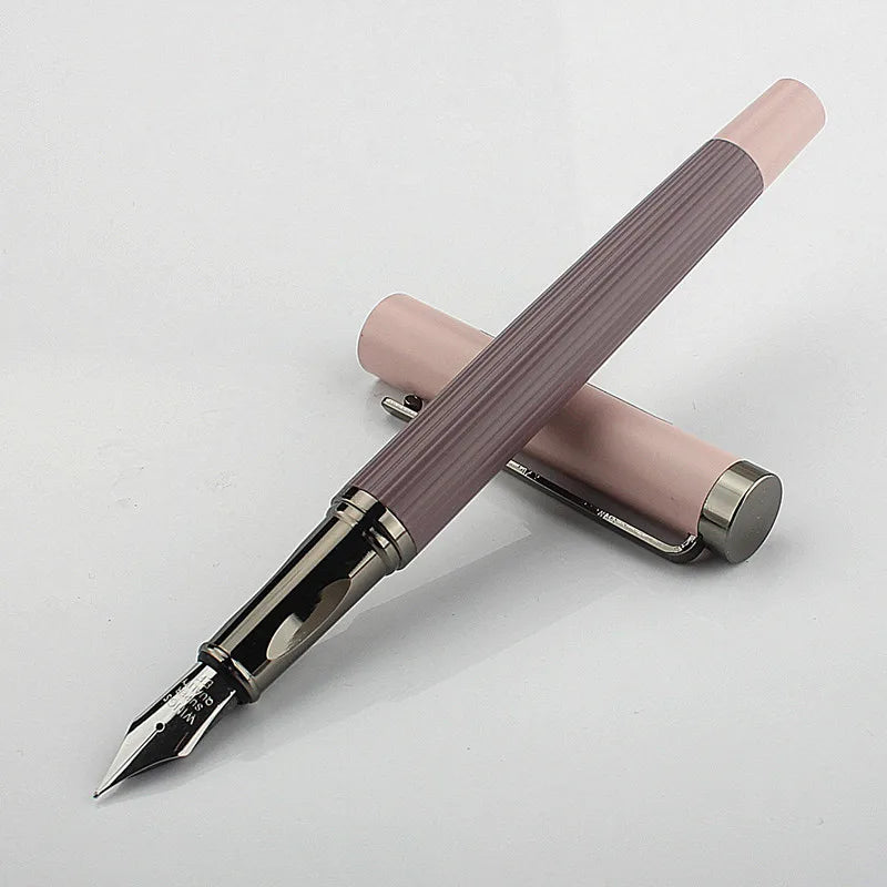 Luxury Quality 6052 Metal Grey Blue EF Nibs Black Fountain Pen EF0.38MM Ink Pens Set Gift Quake 6052-4 EF 0.38MM
