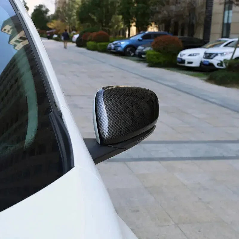 For Renault Kadjar 2016-2019 Car Sticker Rearview Side Mirror Cover Wing Cap Exterior Door Rear View Case Trim Carbon Fiber Look Quake