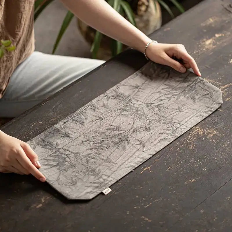 Double-sided Tea Table Dry Bubble Mat Tea Ceremony Accessories Brocade Tea Mat Square Table Towel Quake