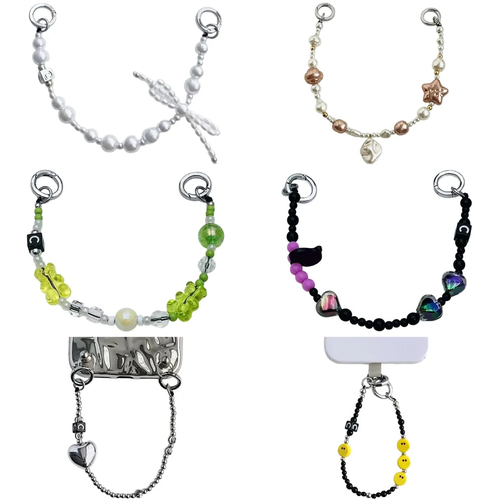 Double Rings Hanging Phone Charm Accessories for Galaxy for IPhone 12 13 14 15 16 17 18 Pro Max Case Quake