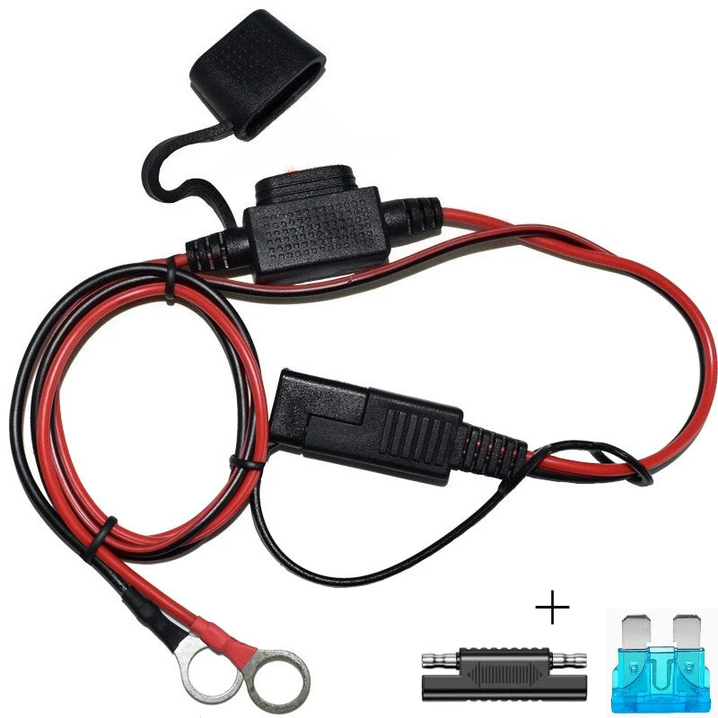 MC4/M3-10 Terminal to SAE Quick Extension Cable Motorcycle Battery Charger Adapter Wire with Optional Fuse Protection 12AWG Quake