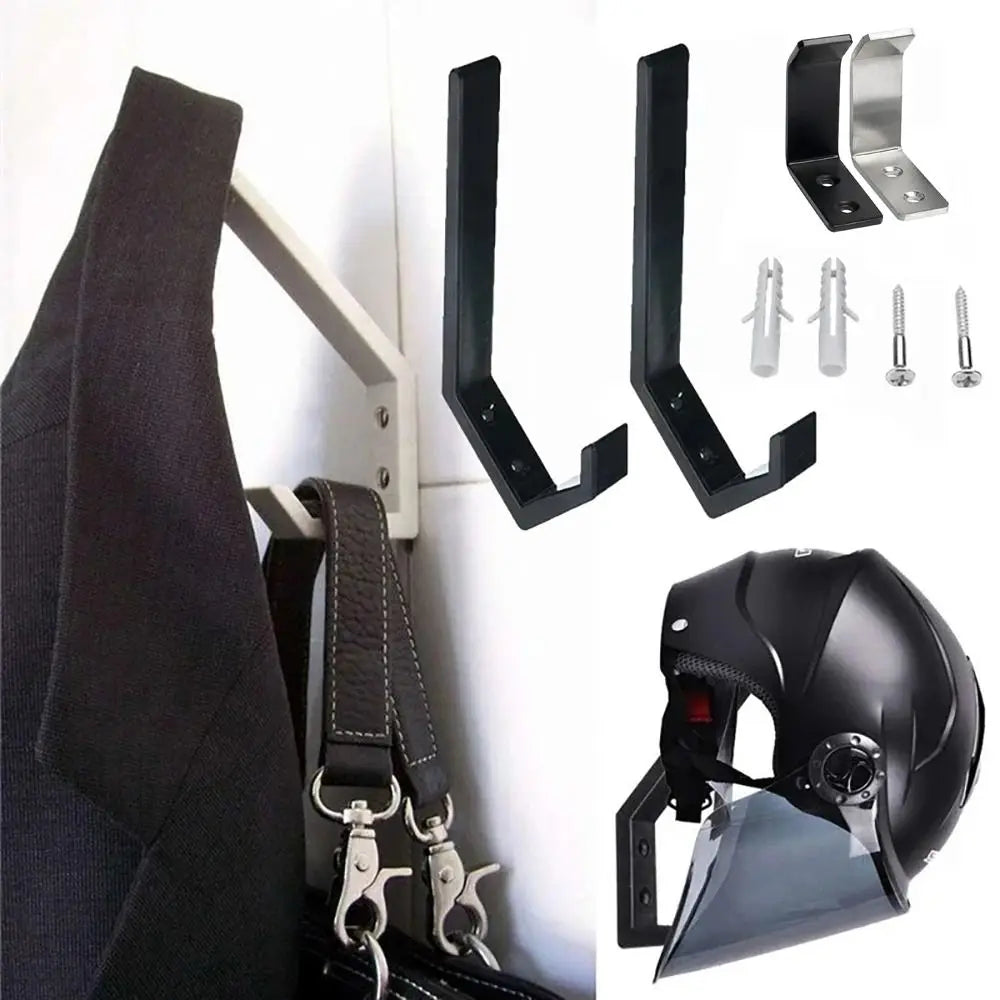 1Pcs Jacket Holder Motorcycle Helmet Holder Stainless Steel Multipurpose Wall Hanger Wall Mount Rack Wall Mount Quake