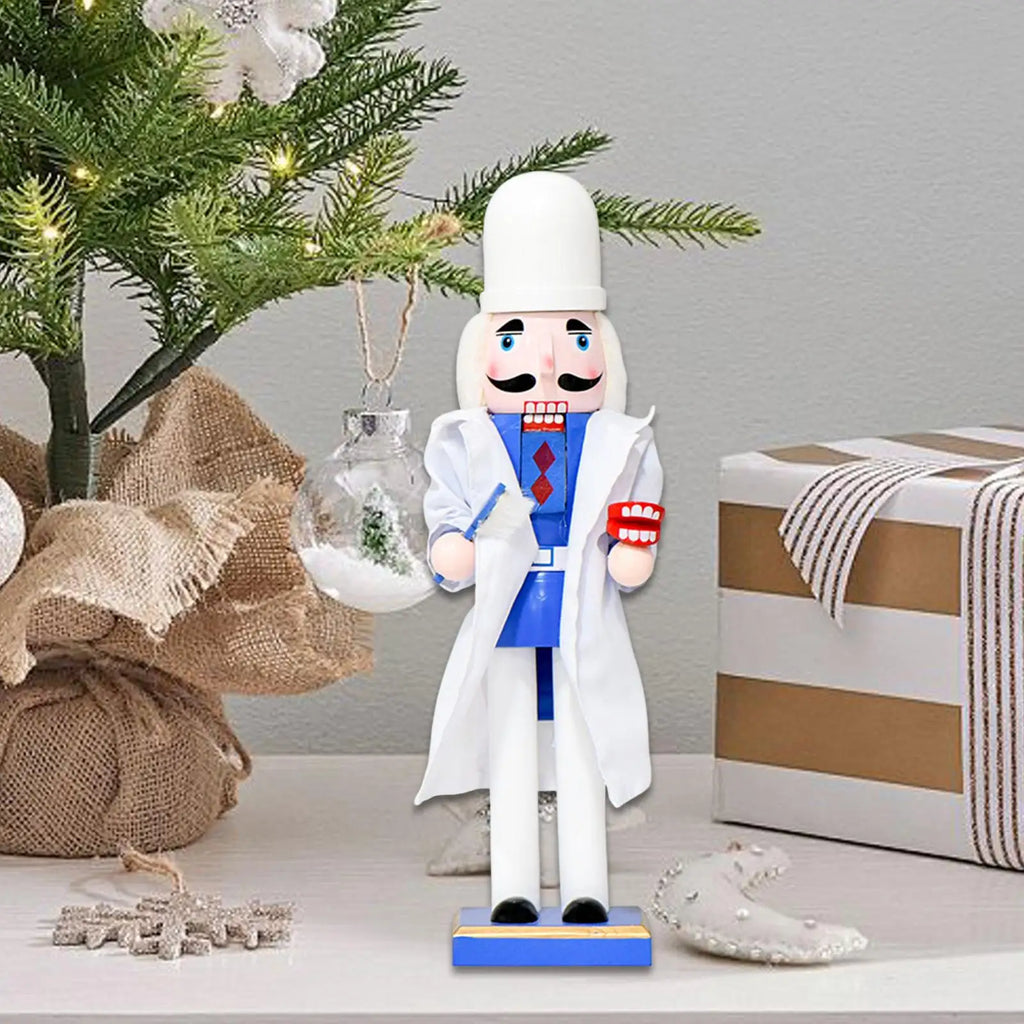 Christmas Nutcracker Decoration Wooden Nutcracker Figurine Decorative Desktop Ornament Home Decor for Party Favors Festival Quake Default Title