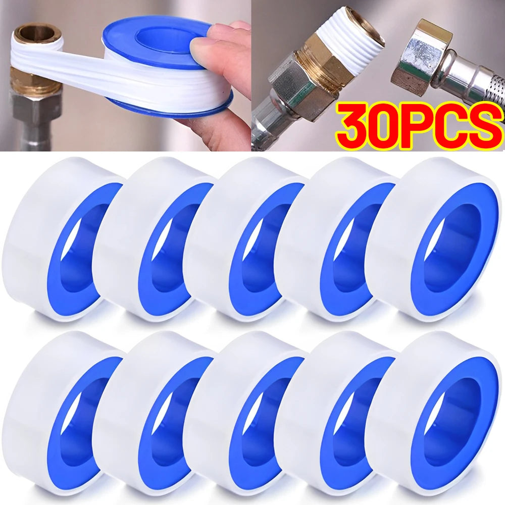 30/1PCS Pipe Leak Proof Sealing Tape Sink Drain Pipe Thread Duct Tapes Plumbing Fitting Repair Tool Waterproof PTFE Sealant Tape Quake