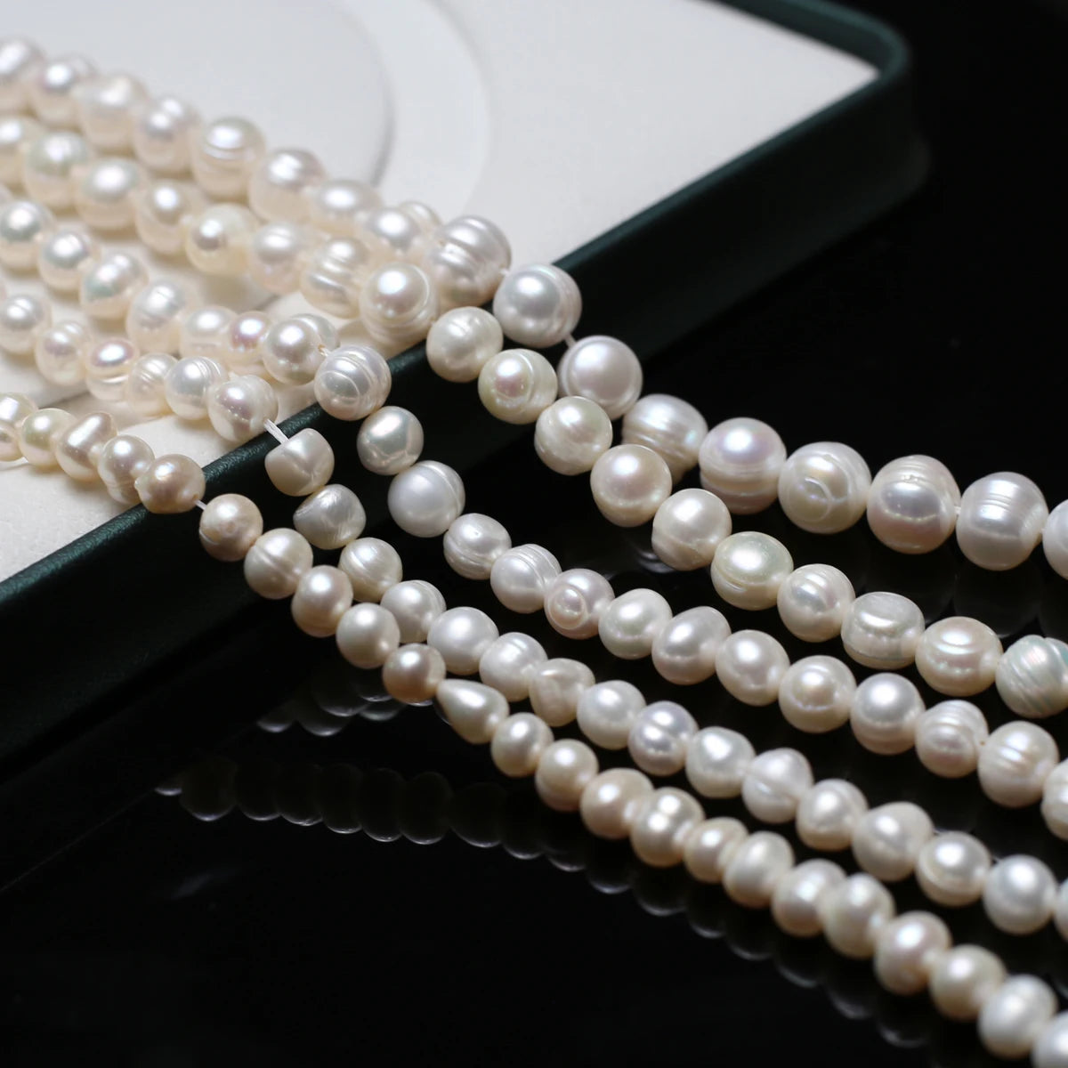 Threaded Pearl Natural Freshwater Pearl For Jewelry Making DIY Necklace Earrings Bracelet Accessory Length 18cm Quake