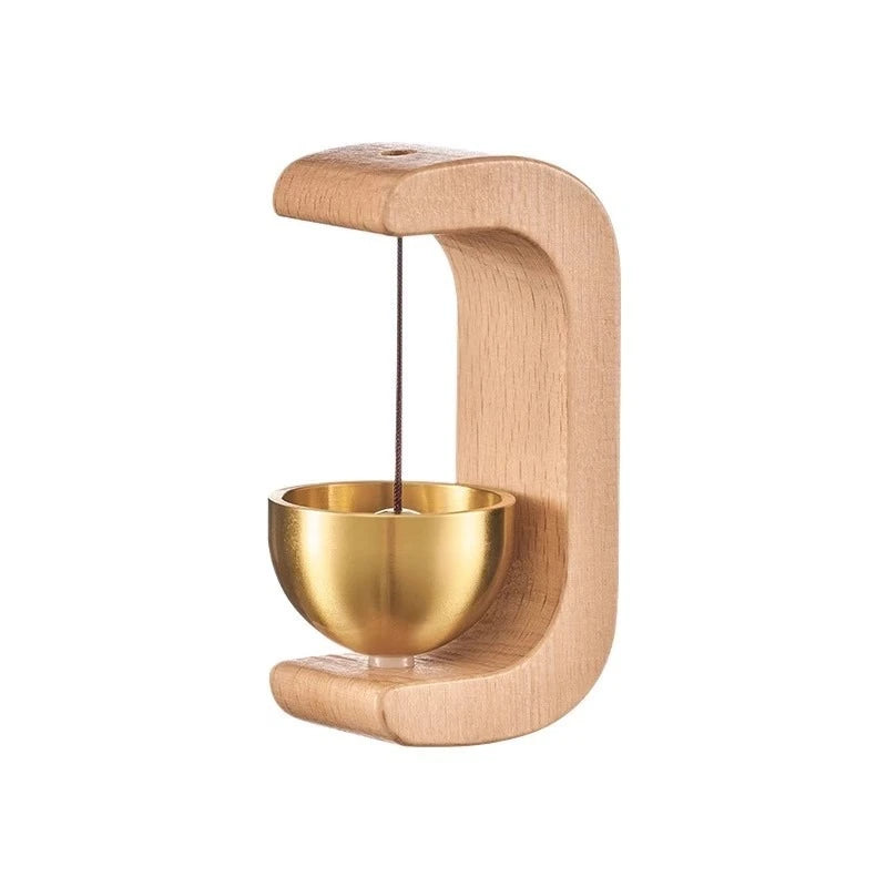 Magnetic Doorbell Chime Beech and Walnut Wood Brass Wind Chime Entry Door Decorative Metal Bell Gift Home Wall Ornament Quake