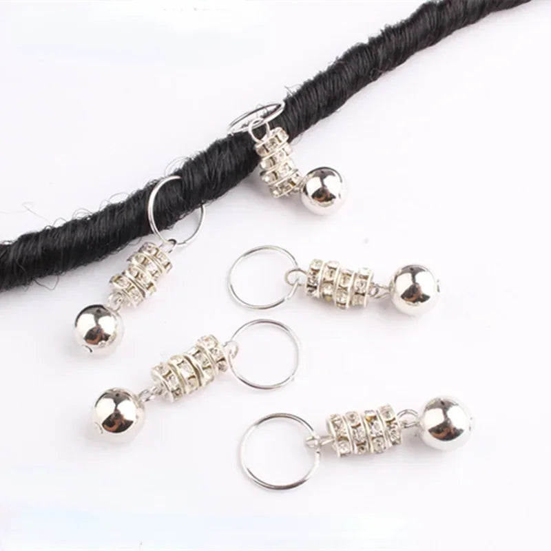Hair Braided Wig Jewelry Hair Extension Rings Buckle Metal Hollow Out Iron Flower Tube Hair Ring Buckle Headdress Styling Rings Quake 5pcs LQ622-7