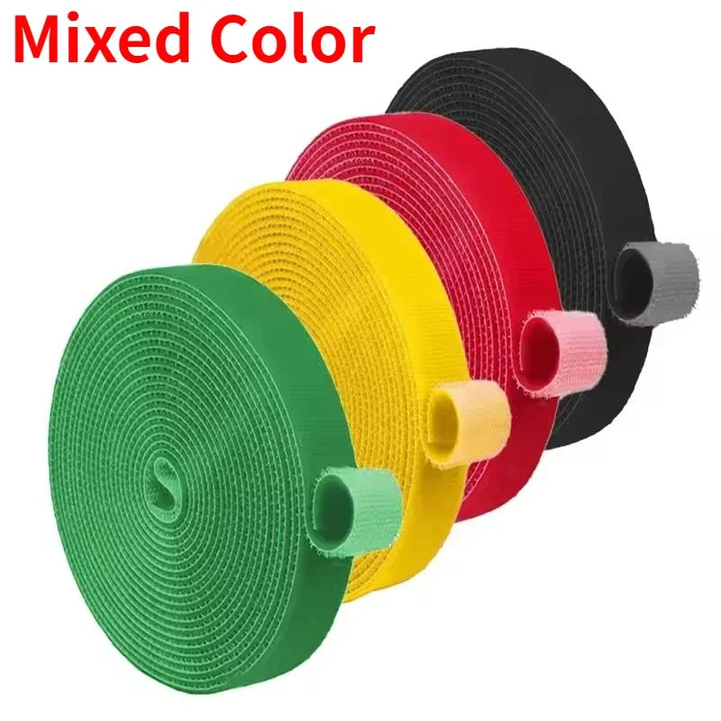 Self Adhesive Nylon Plant Support Tape Plant Fixing Cable Tie Reusable Plants Hook Loop Garden Supplies Home Cable Winder Ties Quake Mixed Color 3Rolls (6M)