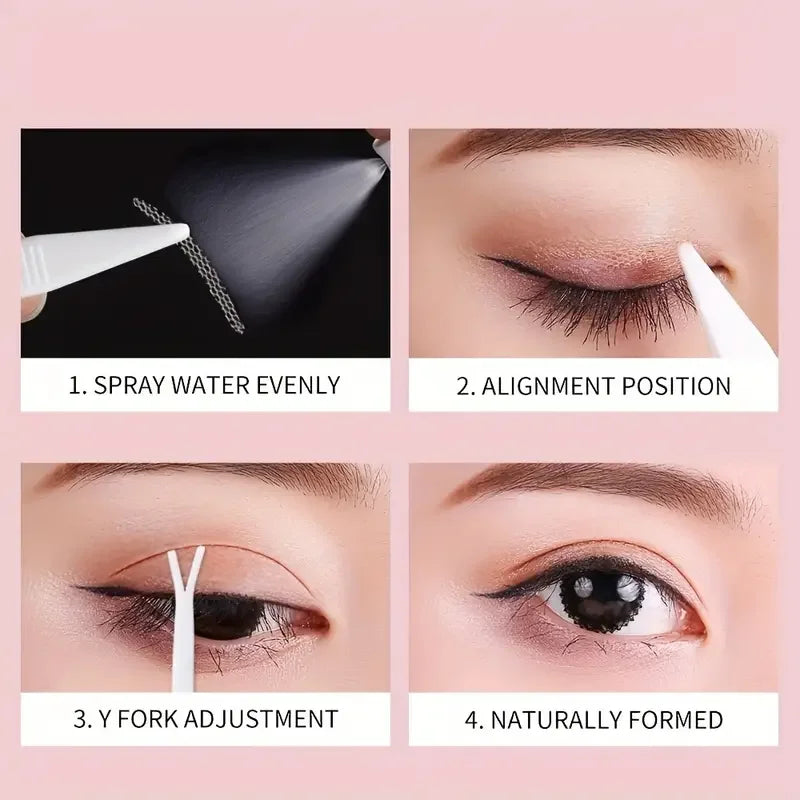 300Pcs Water-activated Eyelid Tape Sticker Double Fold Self Adhesive Eyelid Tape Stickers Makeup Clear Beige Invisible Tool Quake