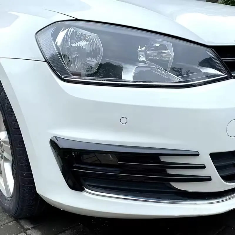 For VW Golf MK7 2013-2016 Car Sticker Front Bumper Side Vent Spoiler Splitter Canard Fog Light Lamp Cover Carbon Styling Black Quake