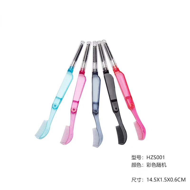 1 Pc Dual Purpose Double Head Stainless Comb Eyelash Eyebrow Comb Makeup Mascara Brushes Eyelashes Wands for Make Up Tools Quake random color