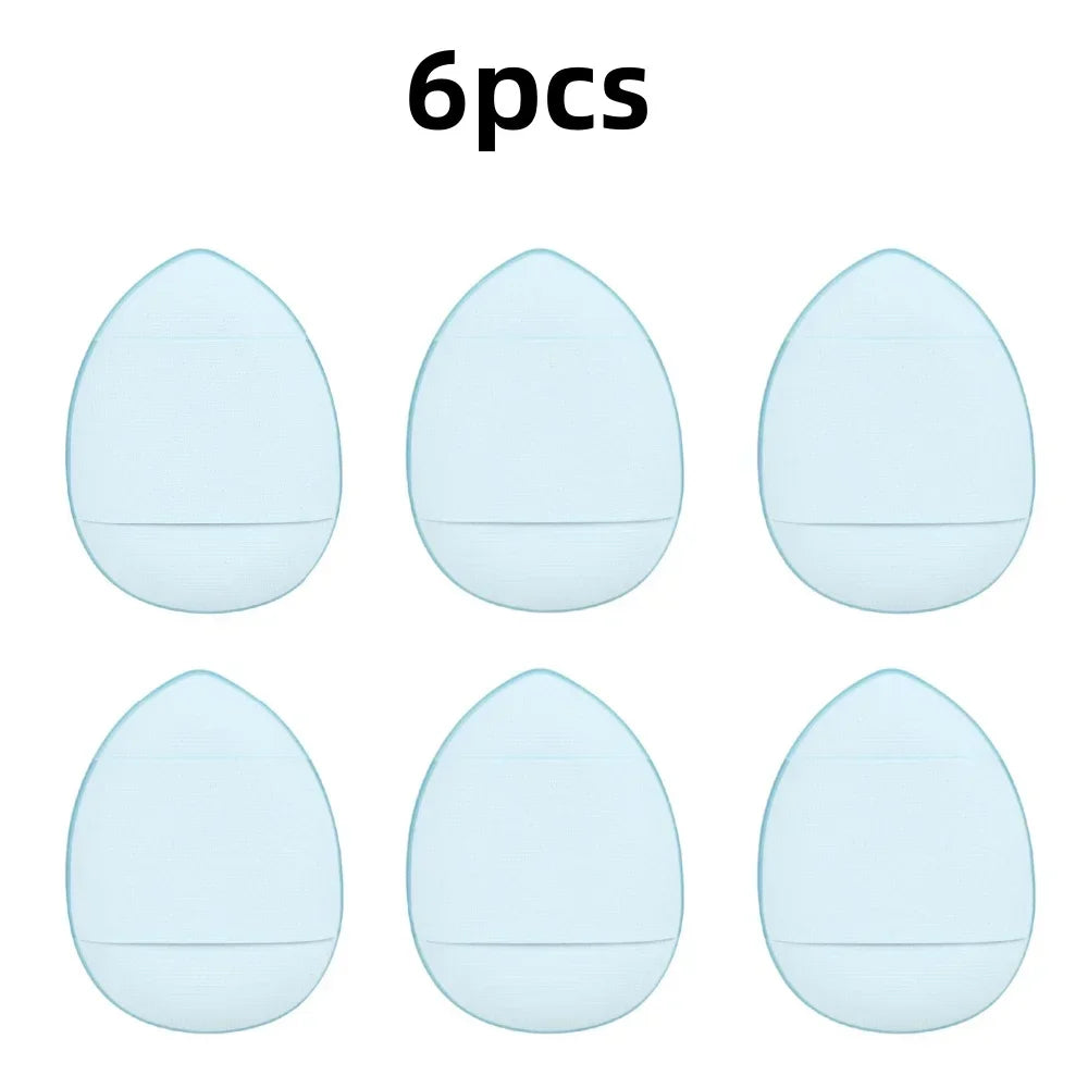 Makeup Tools Powder Sponge Face 6Pcs Mini Finger Puff Foundation Small Air Cushion Concealer BB Cream Cosmetic Applicator Quake M64 6pcs blue