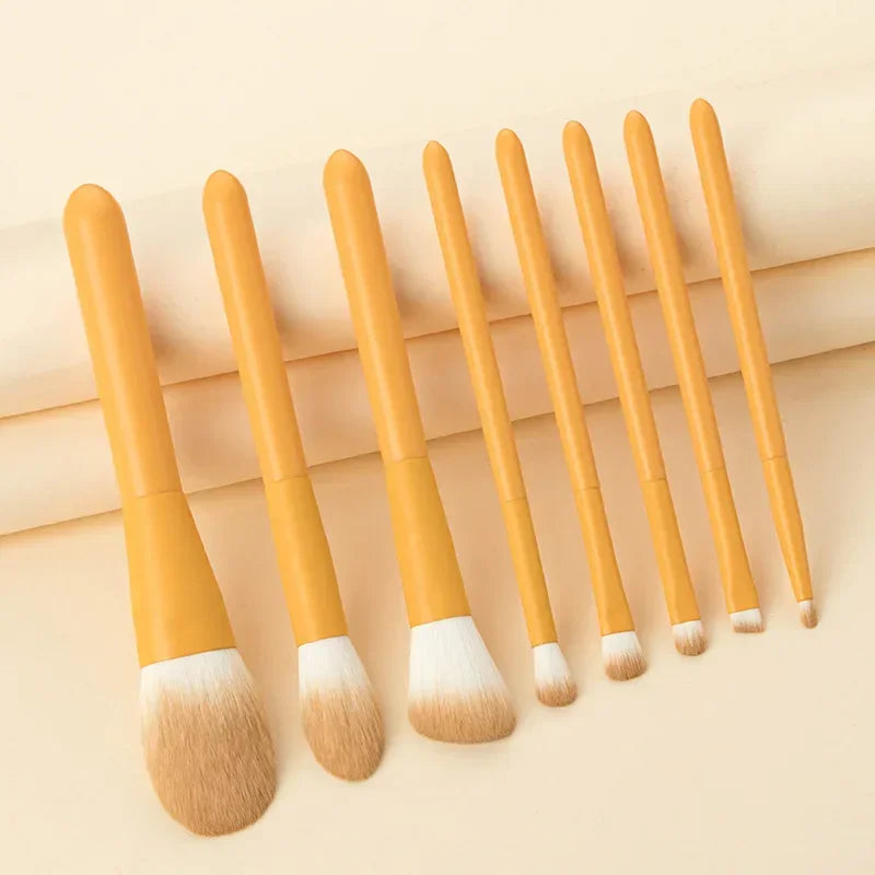 8PCS Portable Makeup Brushes Set Face Eye Lip Eye Shadow Eyebrow Comb Eyelash Spoolies Foundation Powder Brush Tools Cosmetic Quake