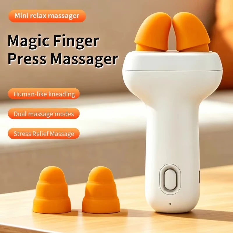 Mini Massager Smart Electric Stress Relief Portable Finger Pressing Kneading Shoulder Neck Massage Tool for Home Office Travel Quake