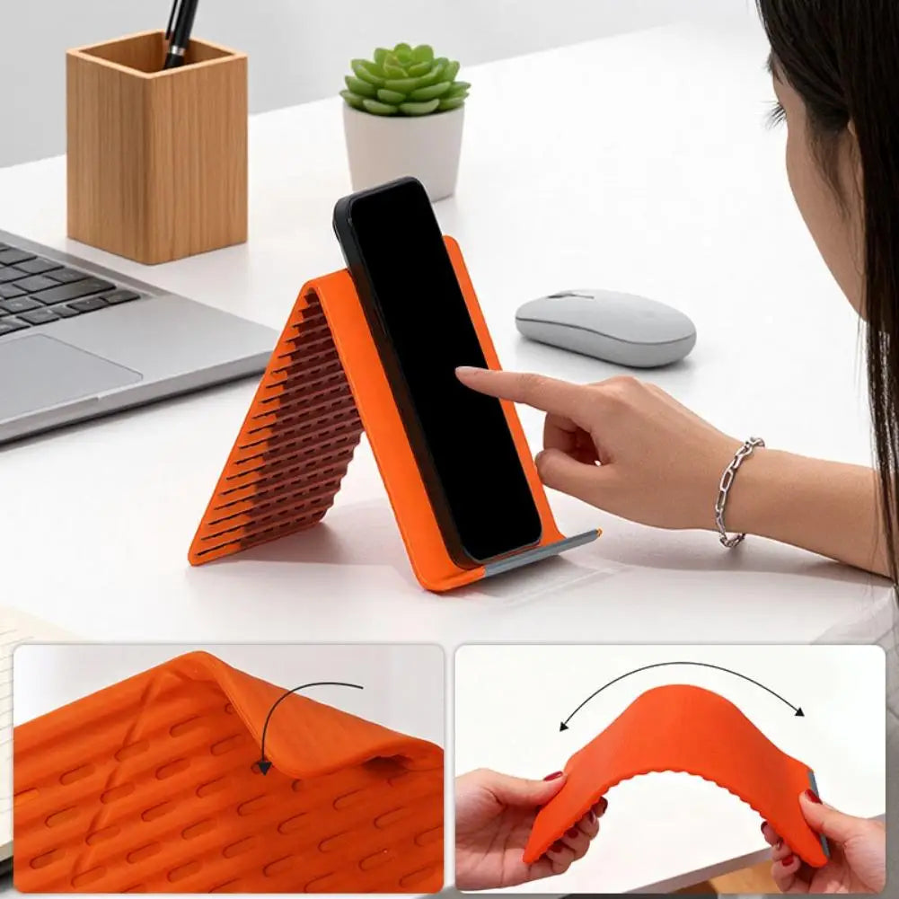 Flexible Silicone Phone Tablet Laptop Stand Foldable Desktop Holder Creative Adjustable Lazy Travel Portable Accessory Quake