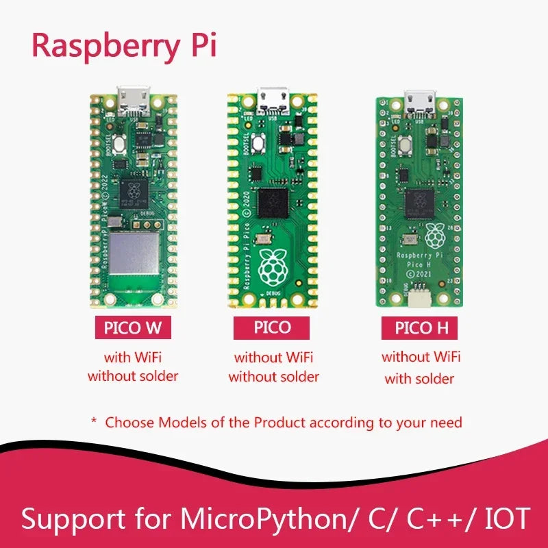 Original Raspberry Pi Pico W with Wireless WiFi Development Board, Pico or Pico H with Pin Header, Support MicroPython/C++ Quake