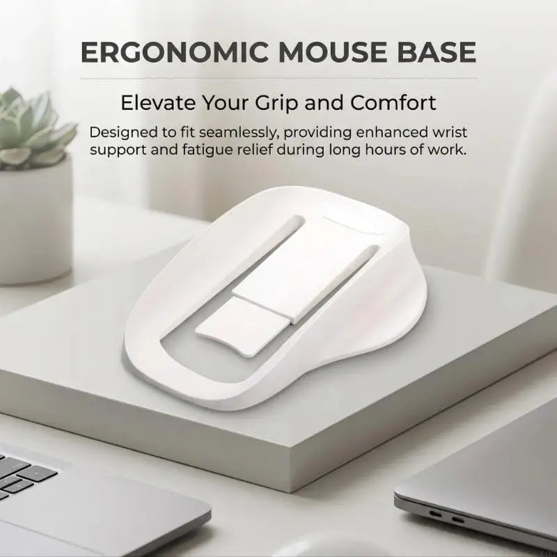 Mouse Storage Holder with White Plastic Body, Raised Central Support and Open Frame Structure for Straightforward Placement K1KF Quake