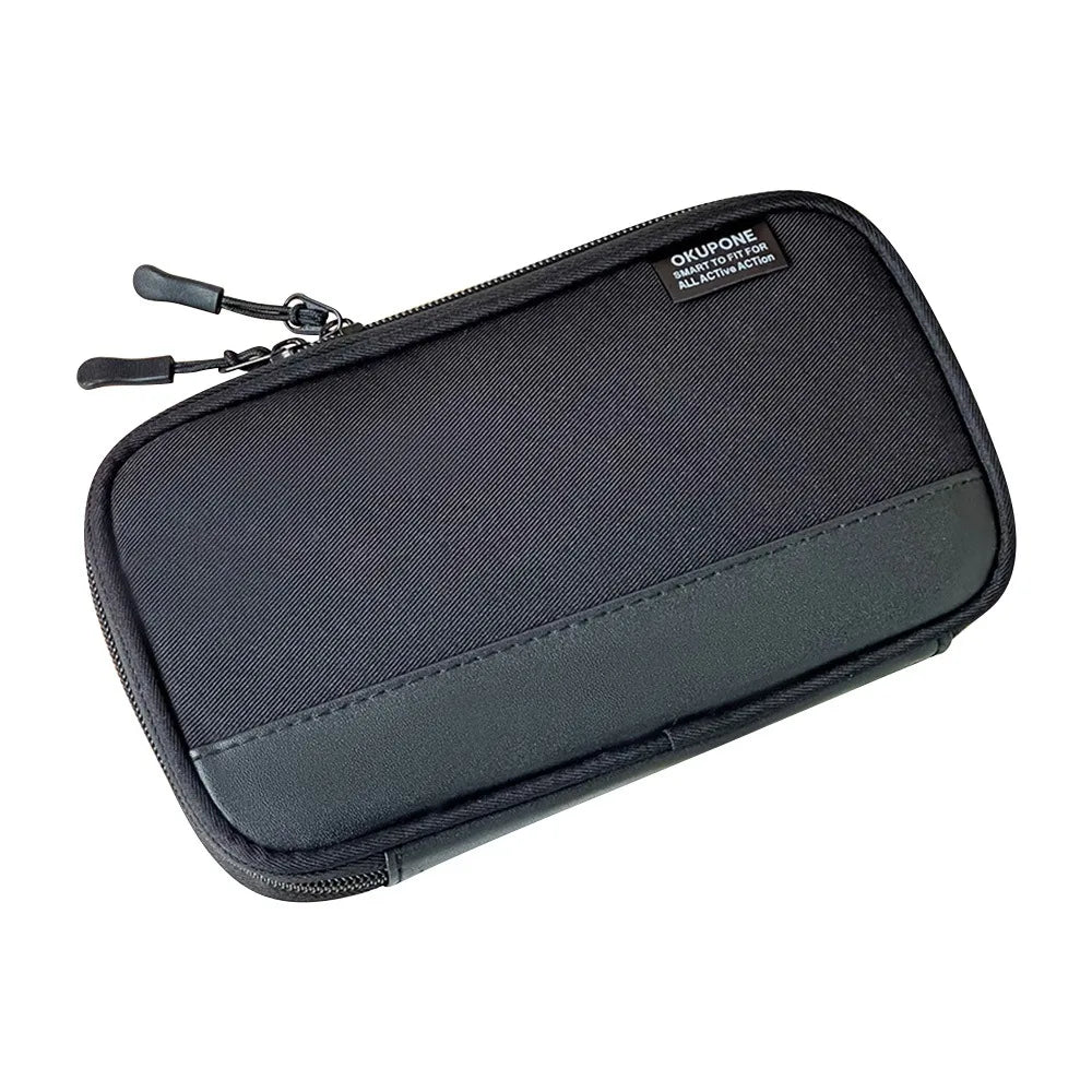 New Oxford Pen Bag Ultra-thin Portable Stationery Pouch Multi-functional Stationery Organizer Students Gift Quake Black