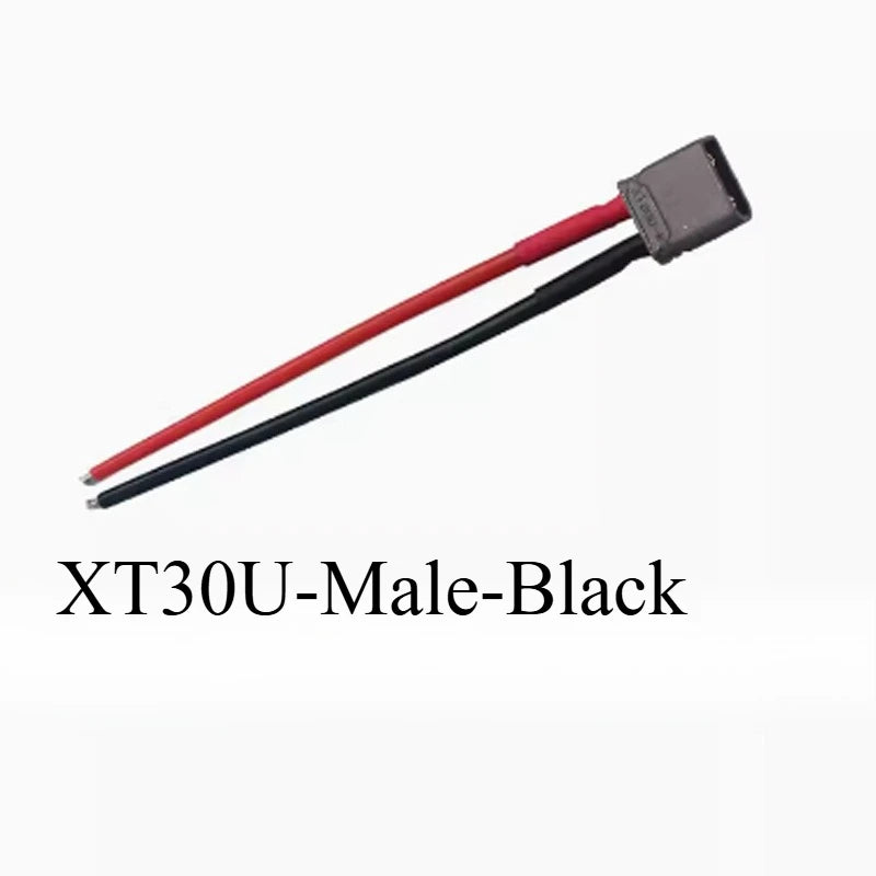 Pre‑Crimped XT30 Power Connector Cord 14AWG Max‑Fit Gauge Silicone Wire Male/Female Plug for RC Aircraft Drone Charger Wiring Quake XT30U-Male-Black 1PCS 60CM
