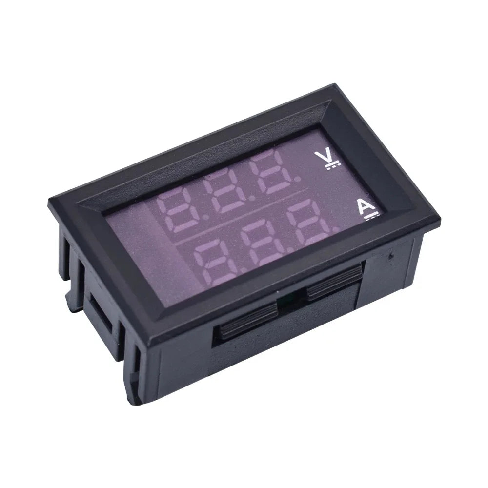 Digital DC 0-100V 10A Voltmeter Ammeter Dual Display Voltage Detector Current Meter Panel Amp Volt Gauge 0.28" Red Blue LED Quake