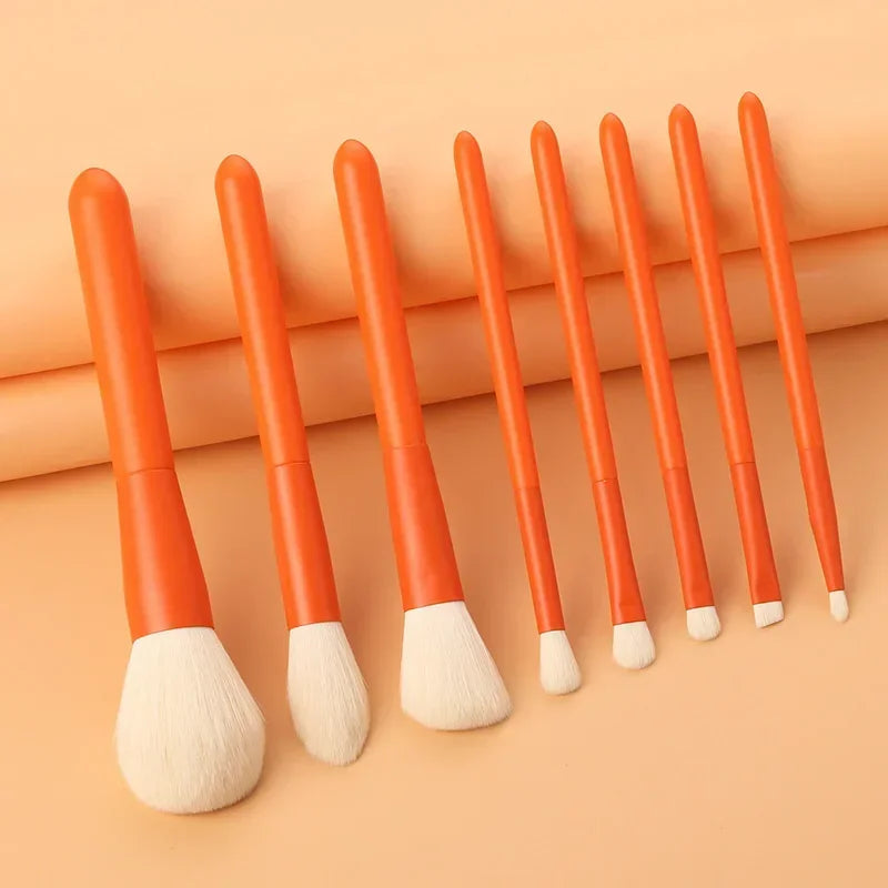 8PCS Portable Makeup Brushes Set Face Eye Lip Eye Shadow Eyebrow Comb Eyelash Spoolies Foundation Powder Brush Tools Cosmetic Quake