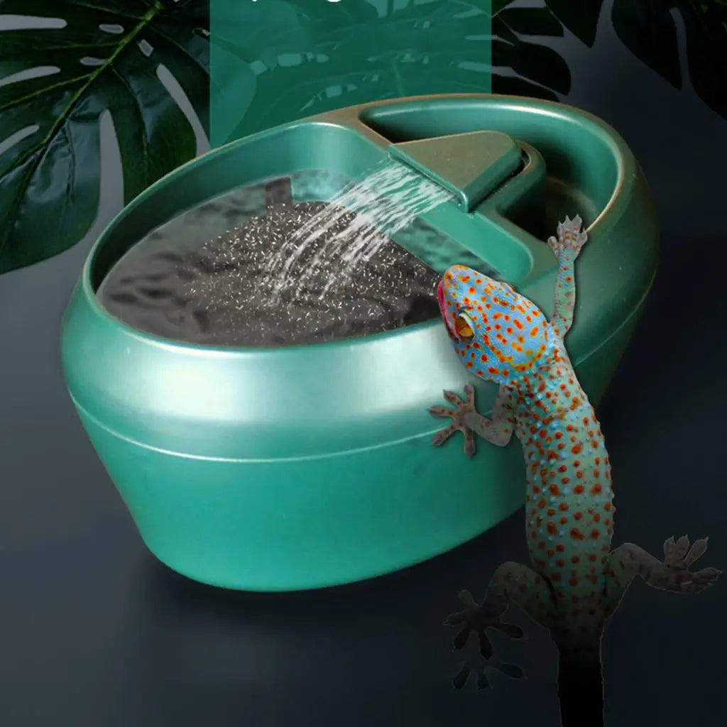 Reptile Water Dispenser , Gecko, , Tortoise, Bearded Dragon Drinking Water Dripper Large Fountain Water Dish Accessories Quake