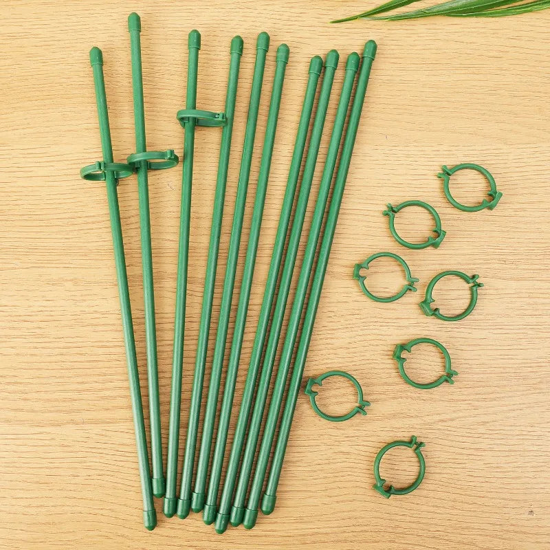 30/40cm Garden Plant Support Pole Orchid Stakes with Clip Adjustable Plant Stand Suitable for Potted Plants Vegetables Tomatoes Quake