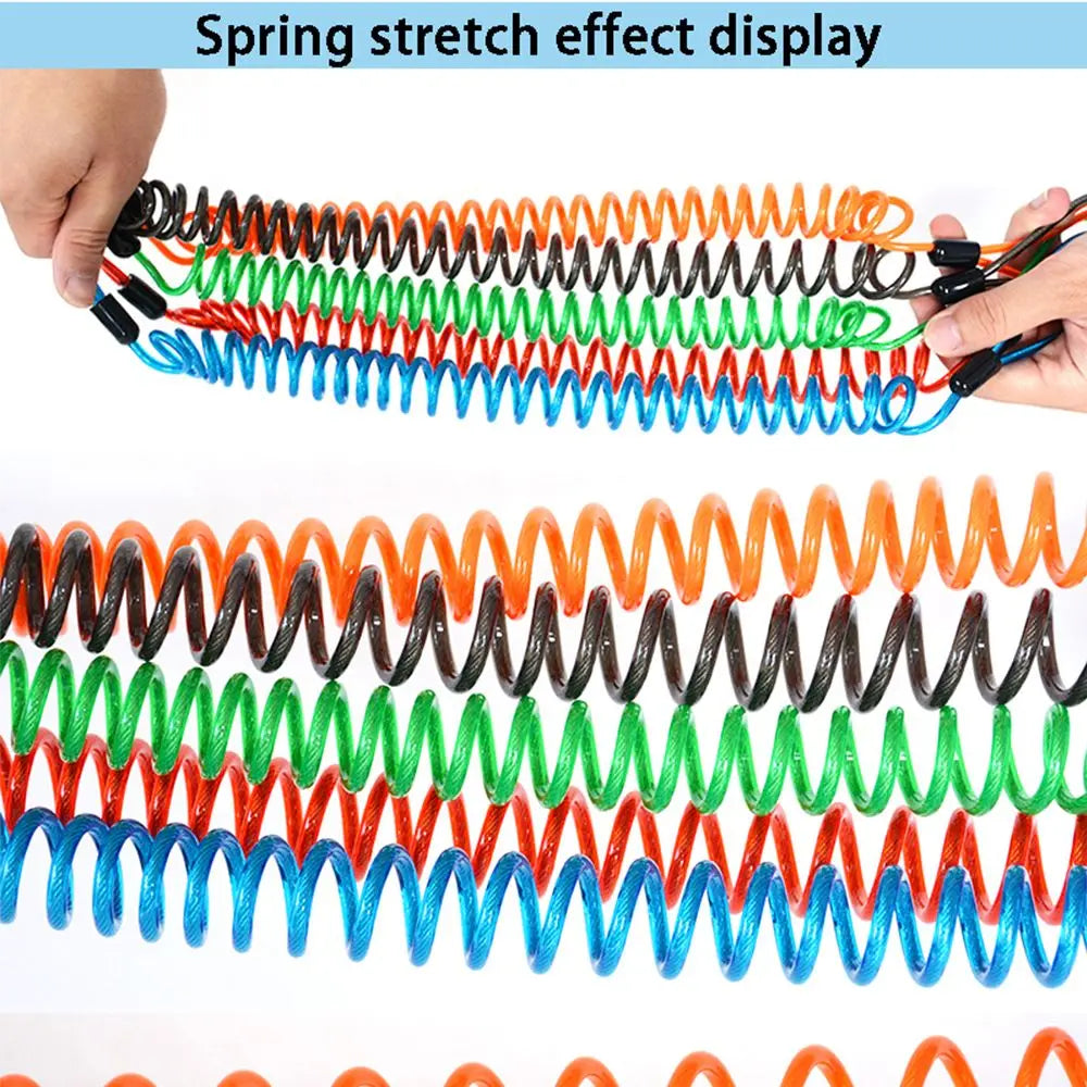 2.5m Safety Disc Brake Anti-theft Security Reminder Motorcycle Alarm Bold Spring Cable Helmet Wire Bicycle Lock Rope Quake