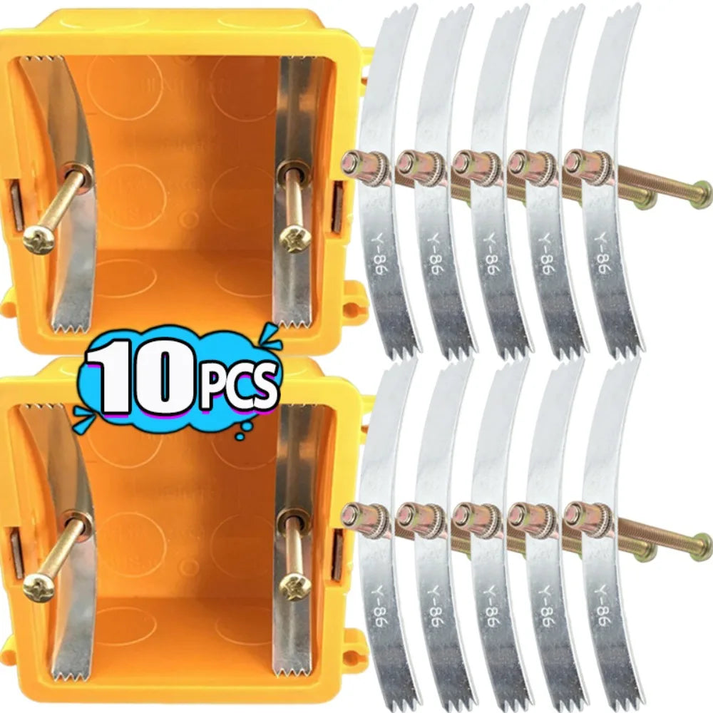 10PCS Dark Box Repair Screw Fix Tool 86-type Wall Mount Electrical Plug Switch Outlet Socket Back Cassette Replacement Clip Kit Quake