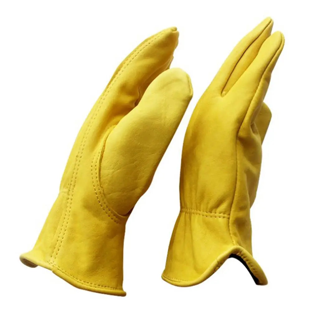 Soft Leather Work Gloves Reinforced Safety Gloves for Gardening Construction Welding and Manual Tools Quake
