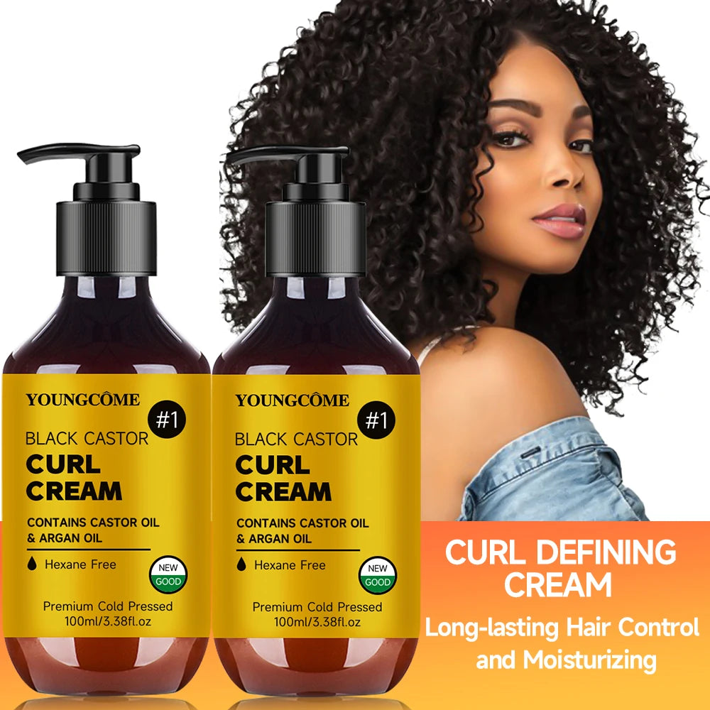 Castor Oil Hair Cream Clean Strengthen Hair Root Reduce Dandruff Improve Dryness Anti Frizzy Nourish Repair Damaged Hair Care Quake