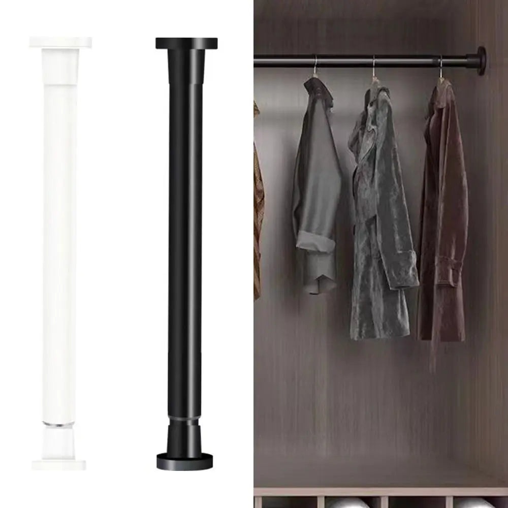 Metal Telescopic Door Curtain Rod Adjustable Length Multi-functional Spring Curtain Rod No Drilling Hanging Rod Clothes Drying Quake