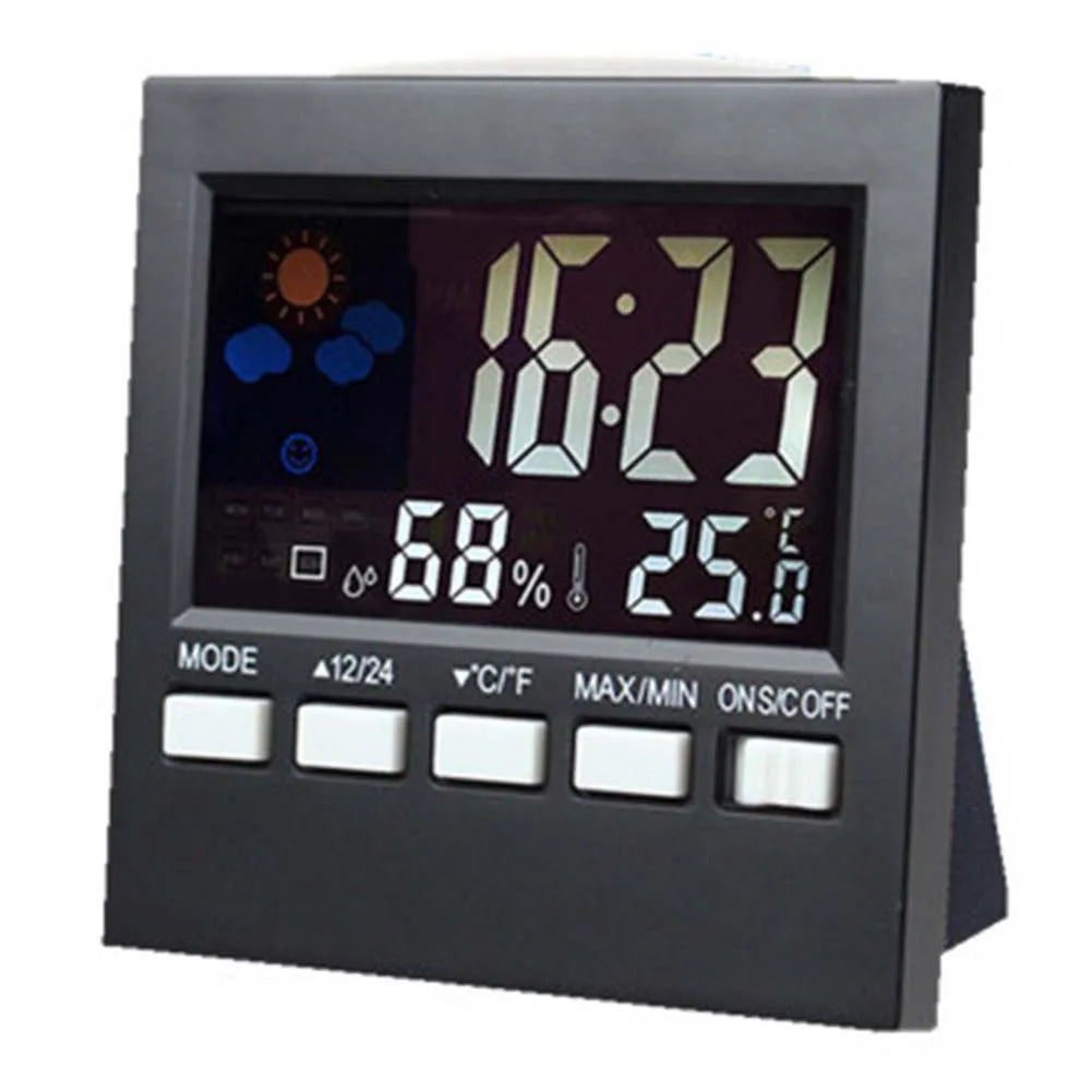 Electronic Alarm Clock with Backlit Thermometer and Hygrometer Voice Controlled Accurate Time and Temperature Reading Quake