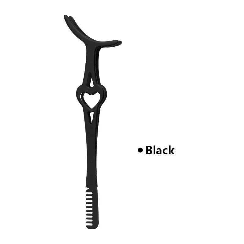Professional False Eyelash Applicator Tool – Precision Stainless Steel Tweezers for Easy Application & Removal of Fake Lashes Quake M387 black