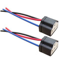 2Pcs H4 9003 Headlights Ceramic Wire Wiring Car Head Light Bulb Lamp Harness 3 Holes Base Socket Quake Black