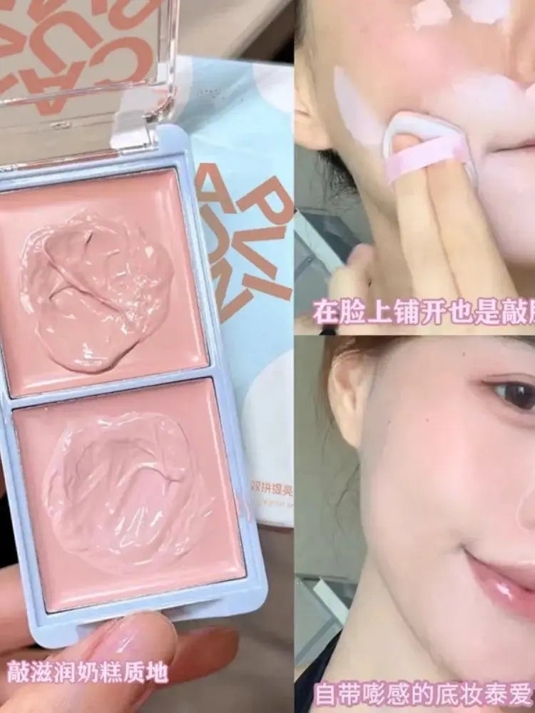 CAPPUVINI Pumbaa Plate Brightening Cream Pink High-Gloss Matte Finish Two-Color Facial Moisturizer for Complexion Brightening Quake 2 colors