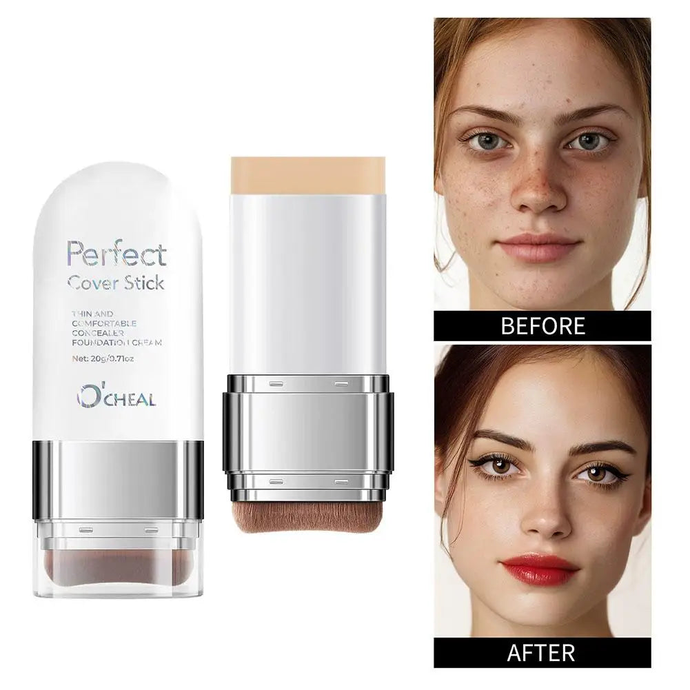 Perfect Cover Stick Concealer Foundation Stick, Lightweight Natural Coverage, Smooth Texture Easy Application For Daily Makeup Quake