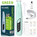 Multi Color Rechargeable Pet Clipper - LED Light Portable Electric Trimmer, Safe for Cats and Dogs’ Paw Foot Ear Eye Grooming Quake XS Cyan B13623A
