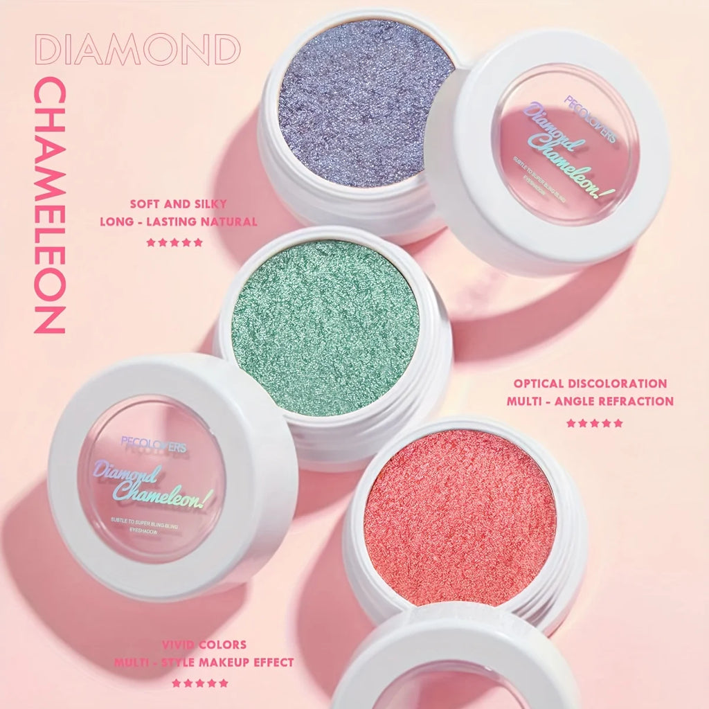 3-Color Mashed Potatoes Eyeshadow Cream Luxurious Creamy Texture Shiny Effect Soft Pink, Rich Purple, and Fresh Green Shades Quake