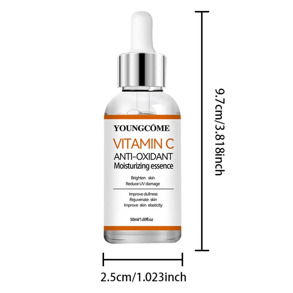 YOUNGCOME Vitamin C Facial Essence Contains Hyaluronic Acid Dark Spot Remover Moisturizing Repair Anti-aging Essence Quake 50ml