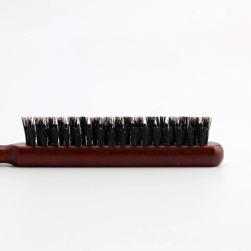 Wooden Handle Hairdressing Hair Comb Hair Fluffy Three Rows Boar Bristle Combs Back Teasing Brush Salon Supply Styling Tools New Quake Full bristle model