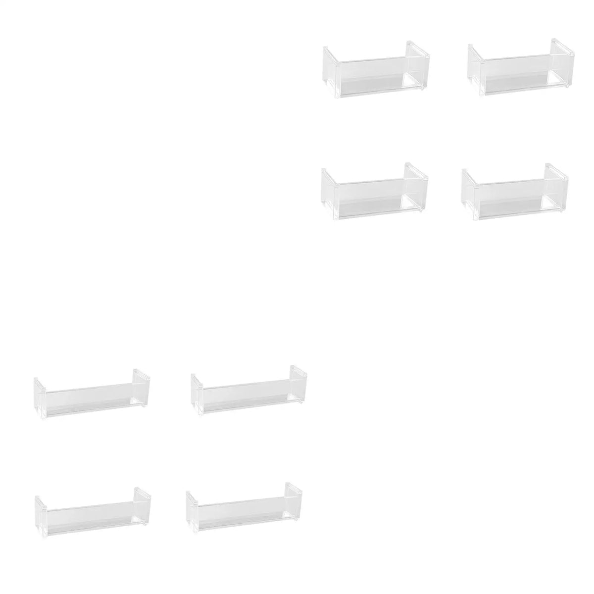 4 Pieces Clear Display Rack Transparent Simple Storage Organizer Cosmetics Storage Rack for Living Room Countertop Cupboard Quake