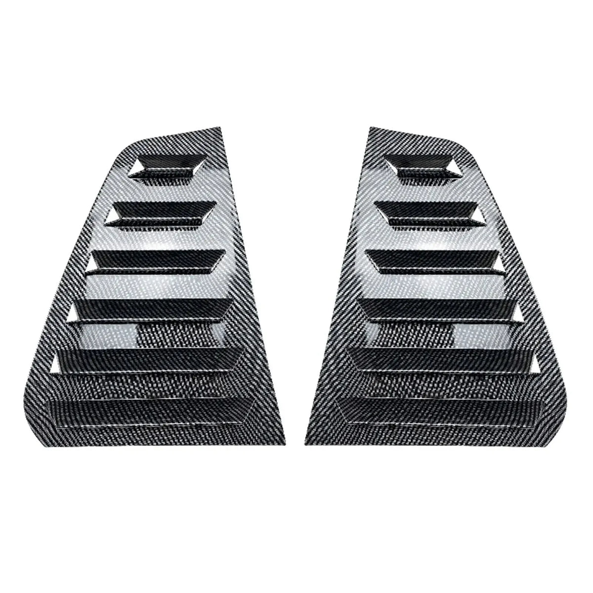 For VW Golf MK7 MK7.5 2013-2019 Car Rear Louver Window Side Shutter Cover Trim Sticker Vent Scoop ABS Carbon Fiber Black Auto Quake Carbon